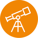 Icon mit Fernrohr